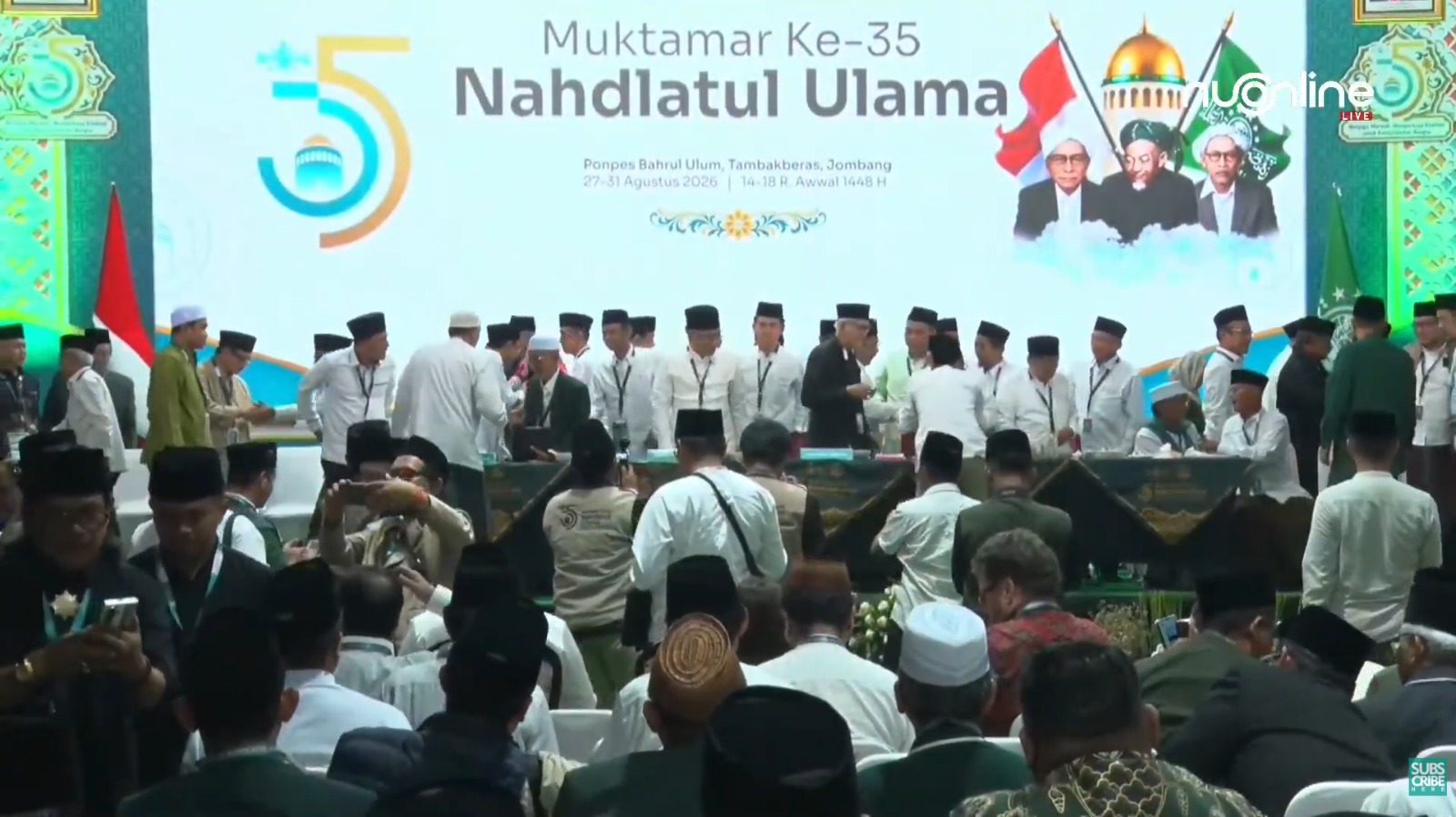 Gus Yahya dan Kiai Miftachul Akhyar Nyatakan PBNU Resmi Demisioner di Sidang Pleno V Muktamar ke-35